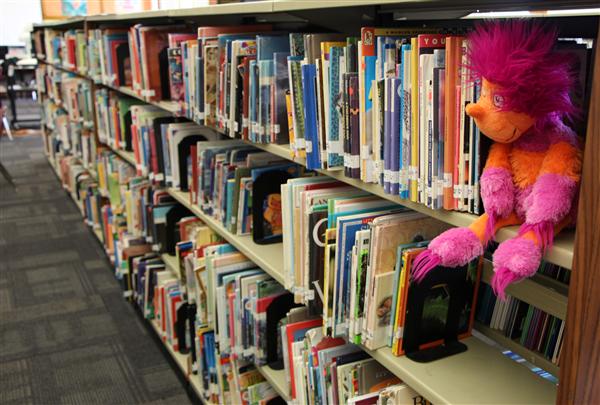 puppet in library stacks